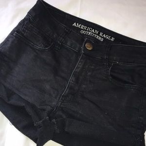 Black fitted shirts from American eagle.